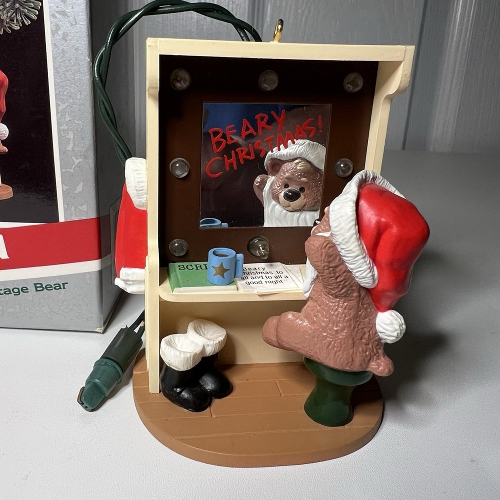 1989 Backstage Bear -‎ Lighted Hallmark Ornament  Vintage Beary Christmas